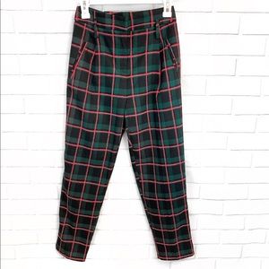 pink and green plaid pants
